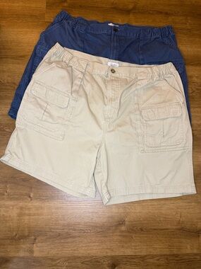 Croft & Borrow Cargo Shorts Hiking Summer Cotton Blue Khaki Lot of 2 Men’s 44